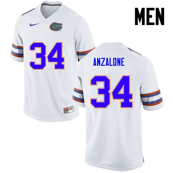 Men's NCAA Florida Gators Alex Anzalone #34 Stitched Authentic Nike White College Football Jersey CTA6765KX